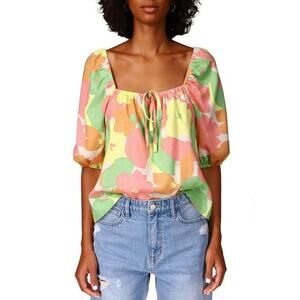 NWT Sanctuary Linen Blend Floral Flowy Blouse - Size 2X